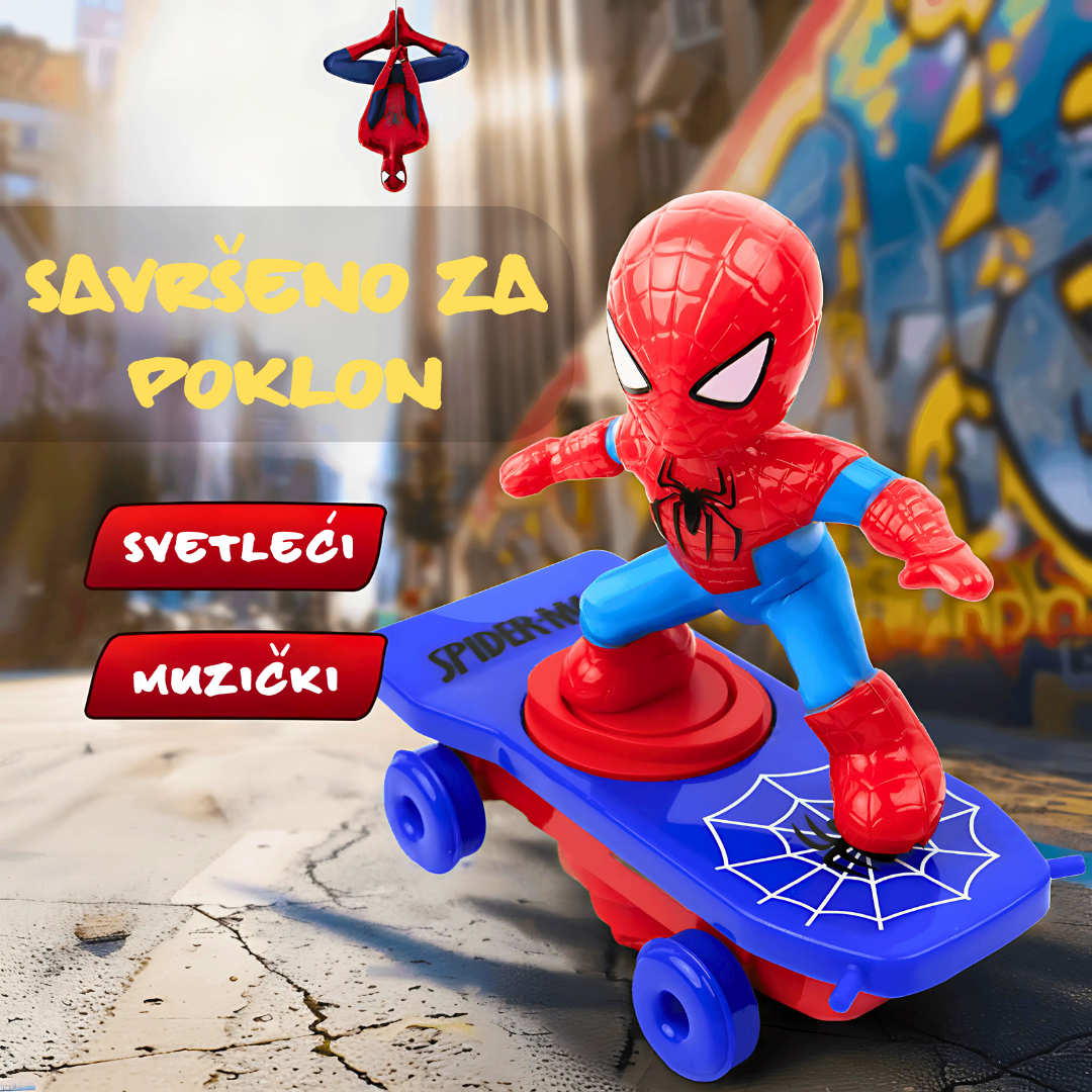 Spajdermen na Skejtu koji se Vrti i Svetli