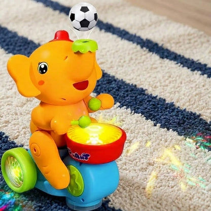 Slatki Muzički Slon sa Svetlom, Bubnjem i Loptom