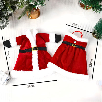 Novogodišnja Odela za Flaše - Set od 2 Komada